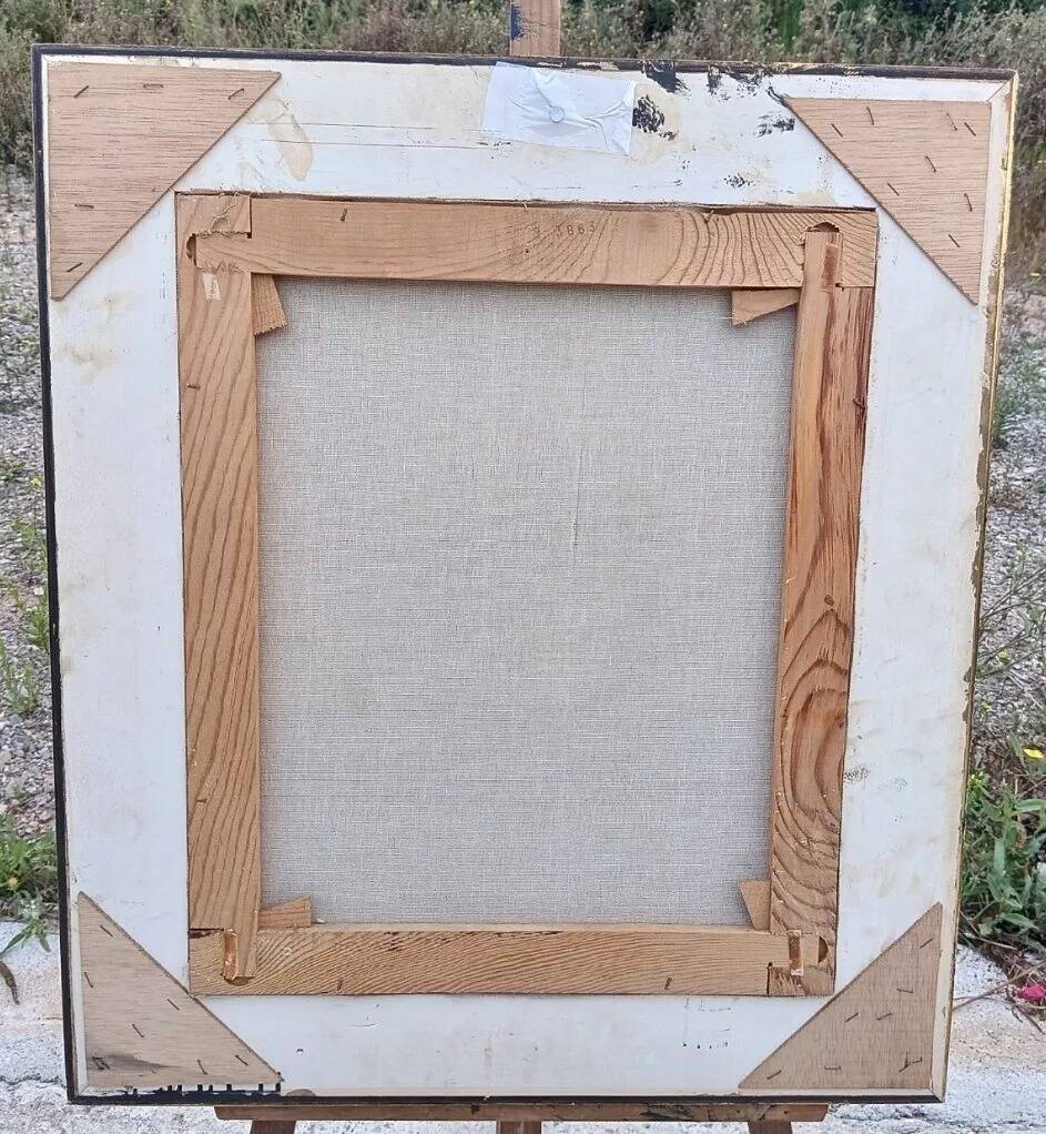 Vintage 20th Century Blooming Bouquet Still Life Oil Painting on Canvas