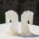 Vintage white onyx bookends – Horse heads