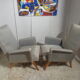 Pair of vintage chairs from the 50s compass feet