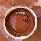 Pair of dishes Safi Dmani ethnic ceramic fish yellow and blue - vintage pottery