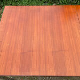 Vintage teak and chrome metal dining table