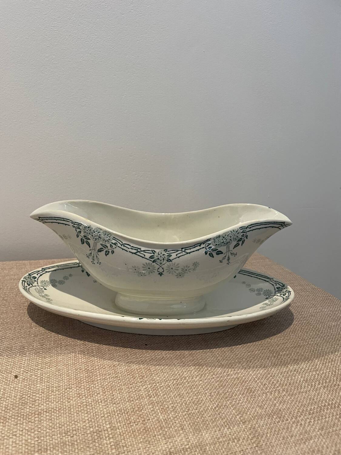 KG Luneville porcelain gravy boat