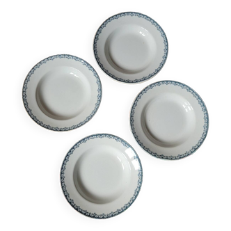 4 assiettes creuses St Anonyme Moulin des Loups