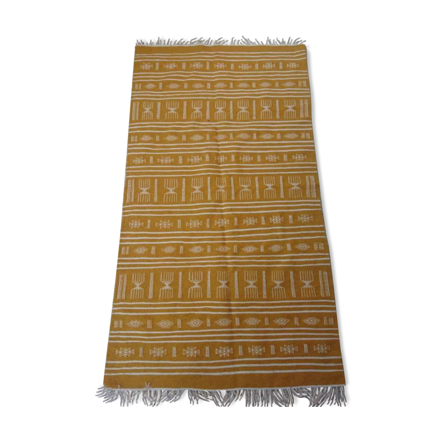 Yellow and white berber kilim 110x200cm