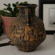 Vintage jasba vase jug with bas-reliefs of fantastic animals.