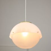 Italian Space Age Pendant in Brass and Plexiglass, 1970s