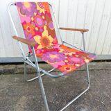 Chaise de camping pliante vintage années 70