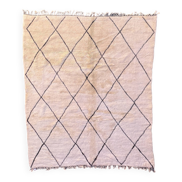 Tapis Marocain Beni M'Rirt blanc - 26 x 304 cm