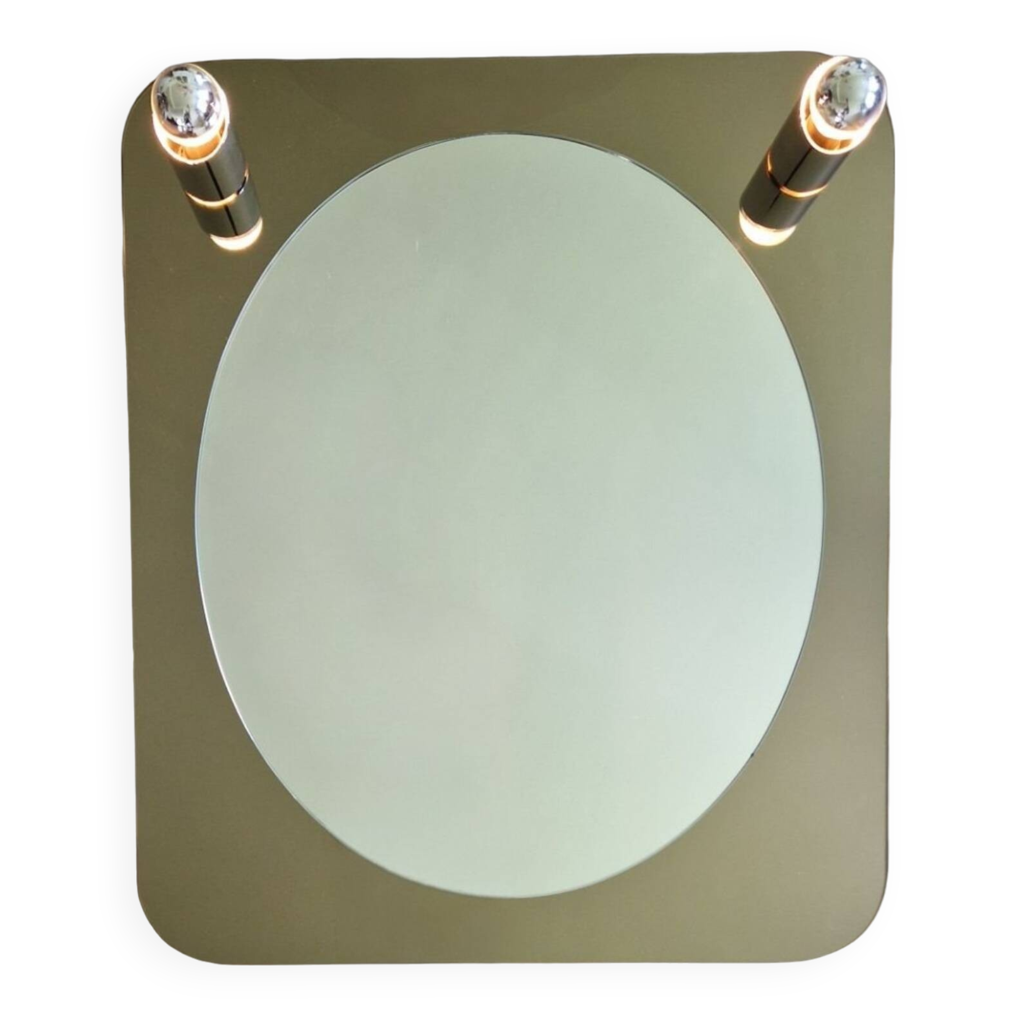 Design wall mirror with lamps, Italy 1970s
