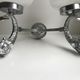 Duo of wall lamps in chrome metal and Opalines Japanese 50s