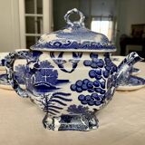 Service à thé/café ancien Villeroy et Bosh motifs Asie bleu