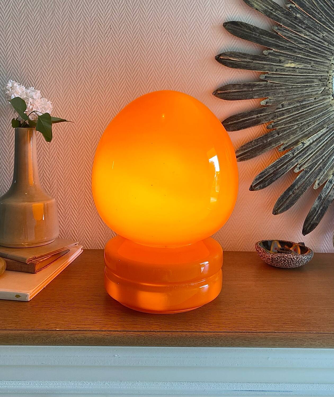 Orange mushroom lamp 70s