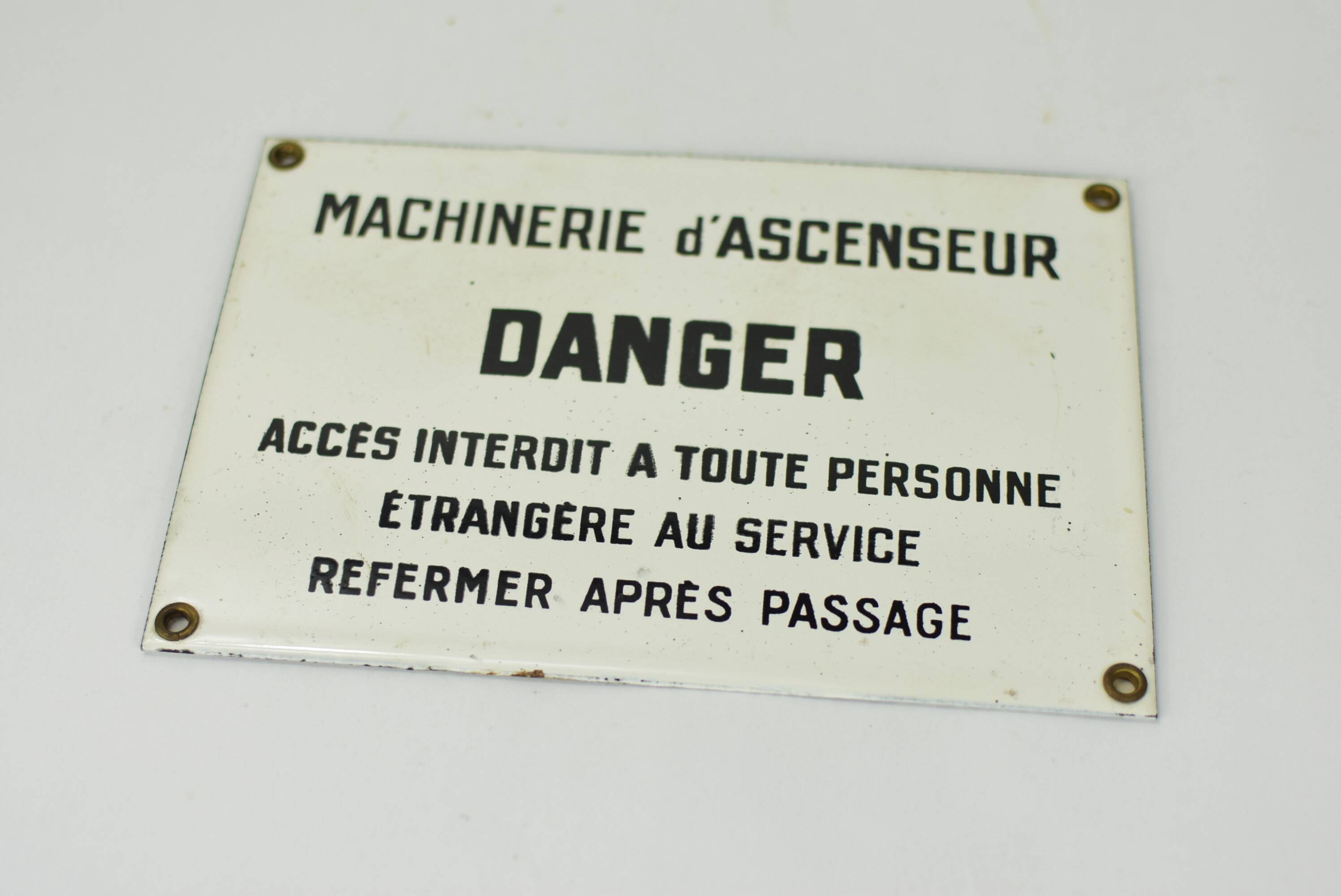 Danger enamel sign