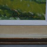 Knut lindström, swedish modern painting, 1954, oil on canvas, framed