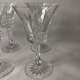 Eight Baccarat crystal wine glasses