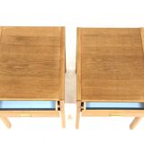 Set of 2 oak bedside tables, Sweden, 1960