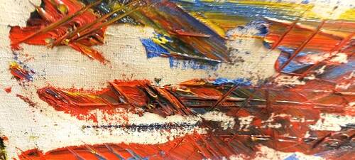 Oil Painting on Canvas Abstract Material 1970s