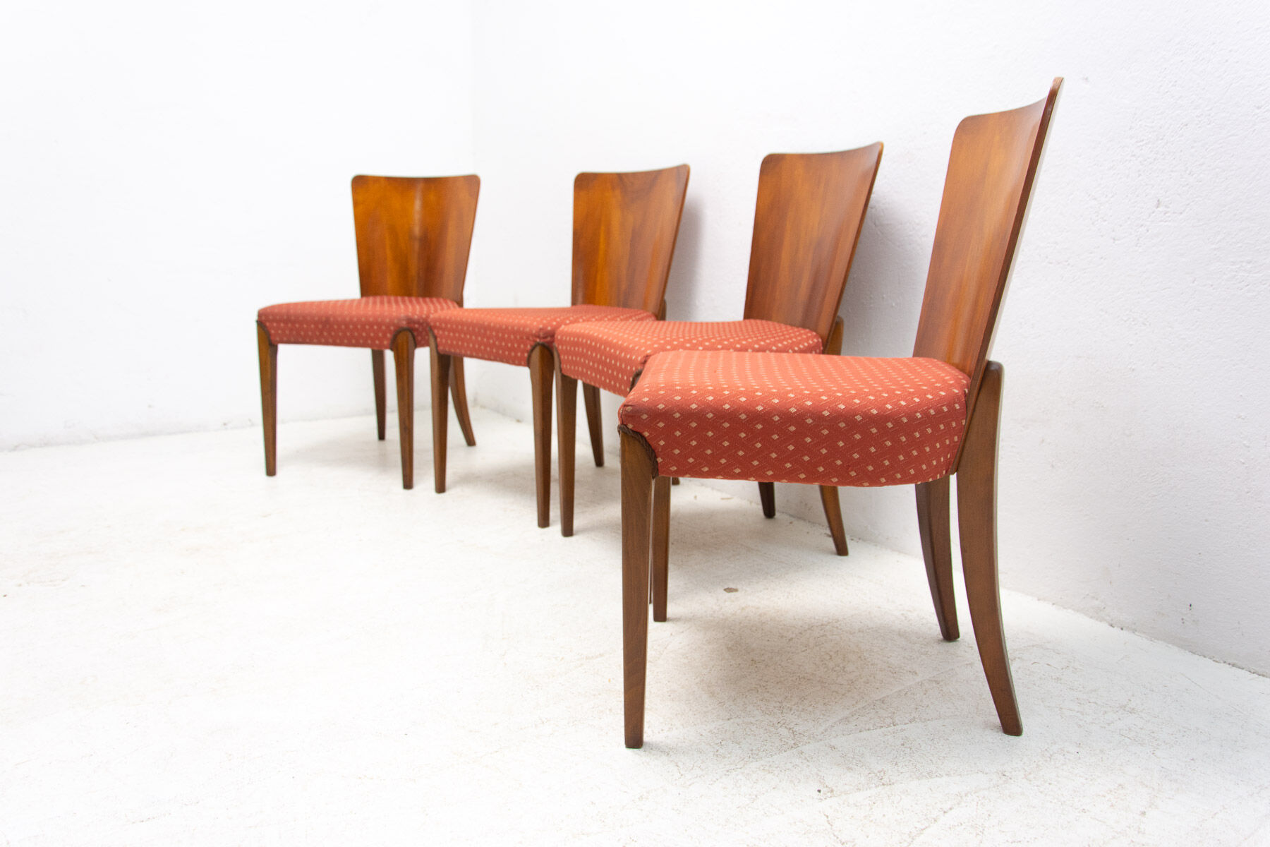 Art Deco Dining Chairs H-214 by Jindrich Halabala for ÚP Závody, 1950's