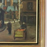 Tableau Grande huile sur toile d'une rue