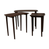 Danish design set of teakwood kidney shaped nesting tables