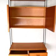 Omnia shelving system / self-supporting modular secretary desk in teak, dating from the 1960s.