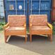 Paire de fauteuils en pin
