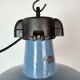 Industrial Blue Enamel Factory Lamp with Cast Iron Top, 1960s