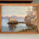 Huile sur bois Baie en Méditerranée