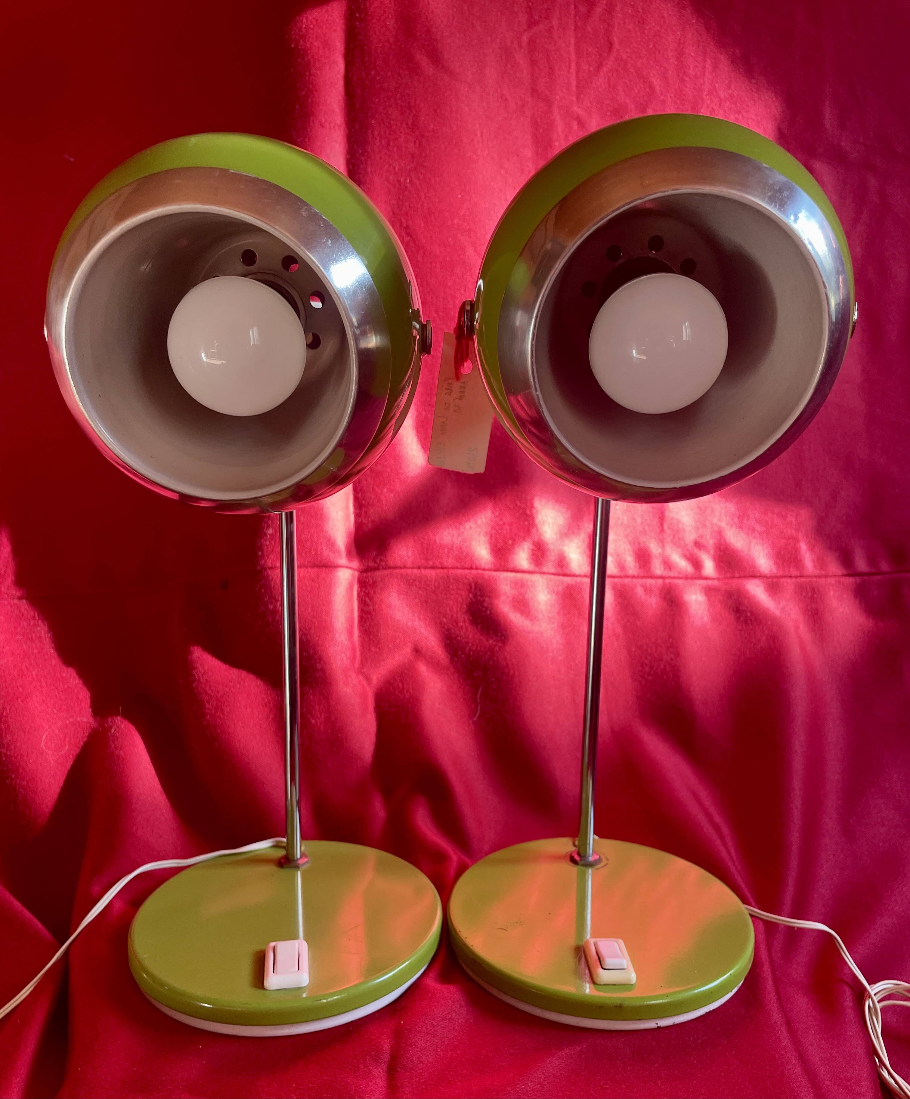 Paire de lampes Eye-Ball, année 70
