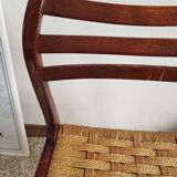 Pair of Scandinavian chairs in braided rope-circa 1960