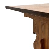 Vintage Pinewood Dining Table Desk with Drawer 60s Design