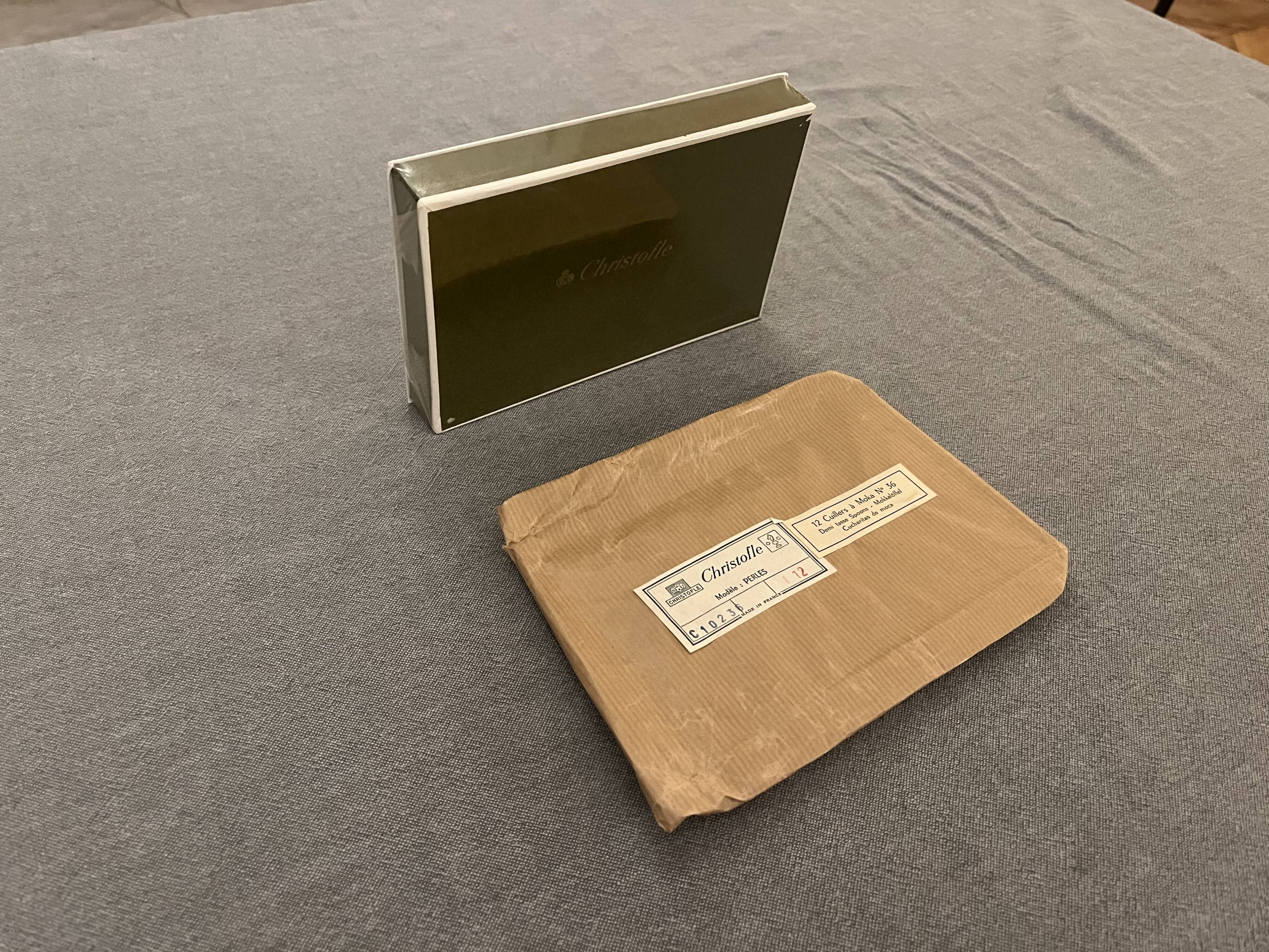 12 spoons Christofle Perle