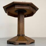 Ancienne table en bois de bistrot années 40/50 vintage finition laiton