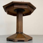 Ancienne table en bois de bistrot années 40/50 vintage finition laiton