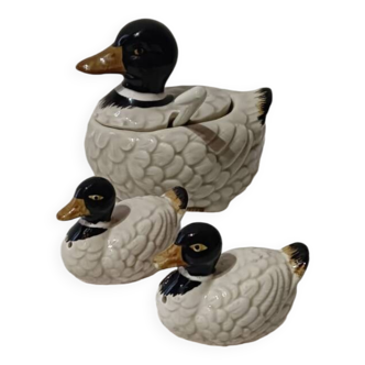 Duck salt and pepper shaker servant in barbotine 🦆