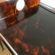 Tray in lucite tortoiseshell way circa 1970