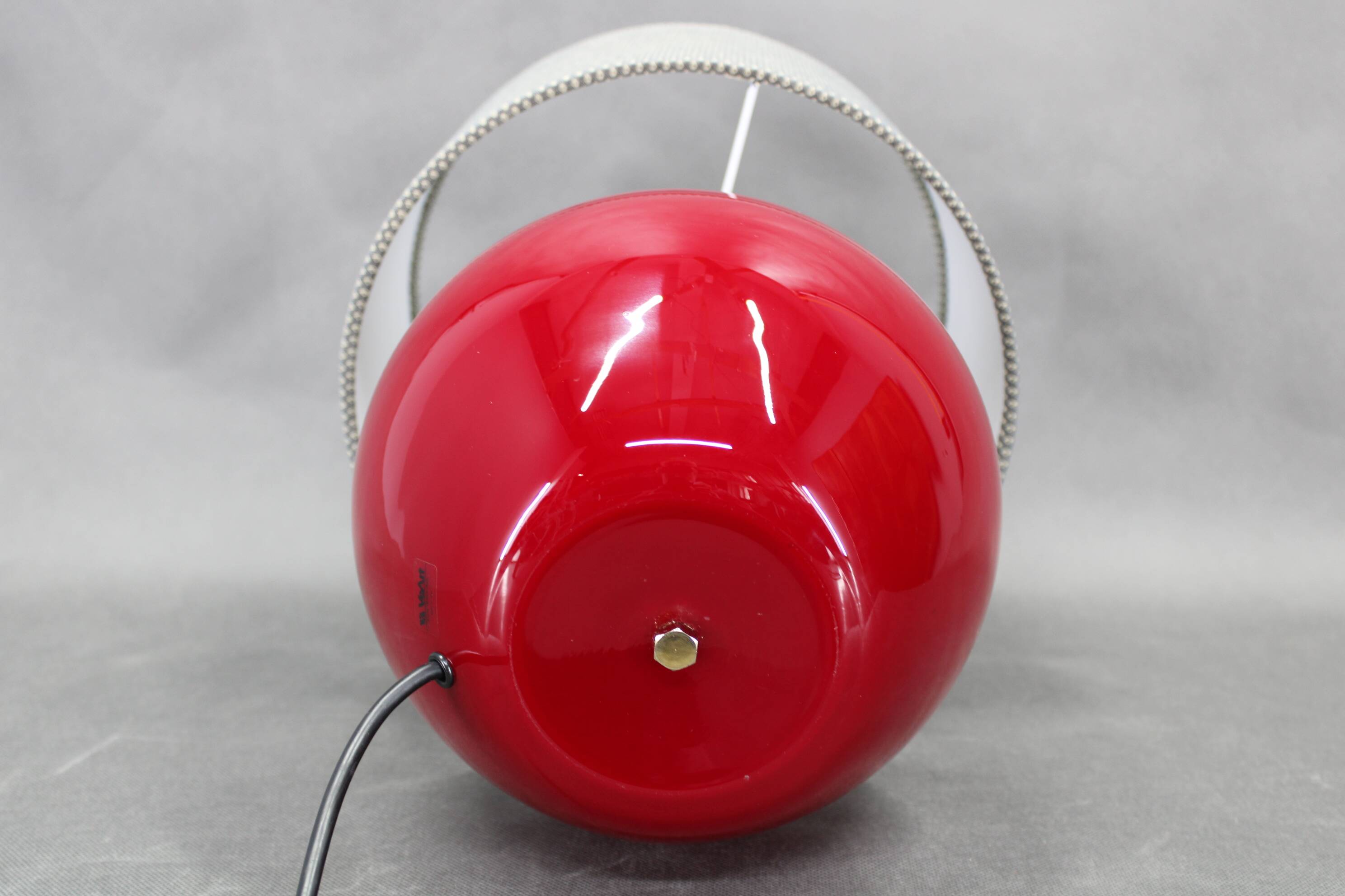 1970s Italian VeArt Glass Table Lamp with Fabric Lamp Shade