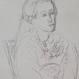 Drawing by Nagao Usui: portrait of a woman