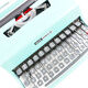 Typewriter, olivetti lettera 32 blue pastel