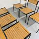 6 anciennes chaises en métal et bois design italien des années 80 vintage