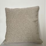 Off-white beige velvety effect cushion