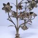 Paire de chandeliers laiton bronze décor floral