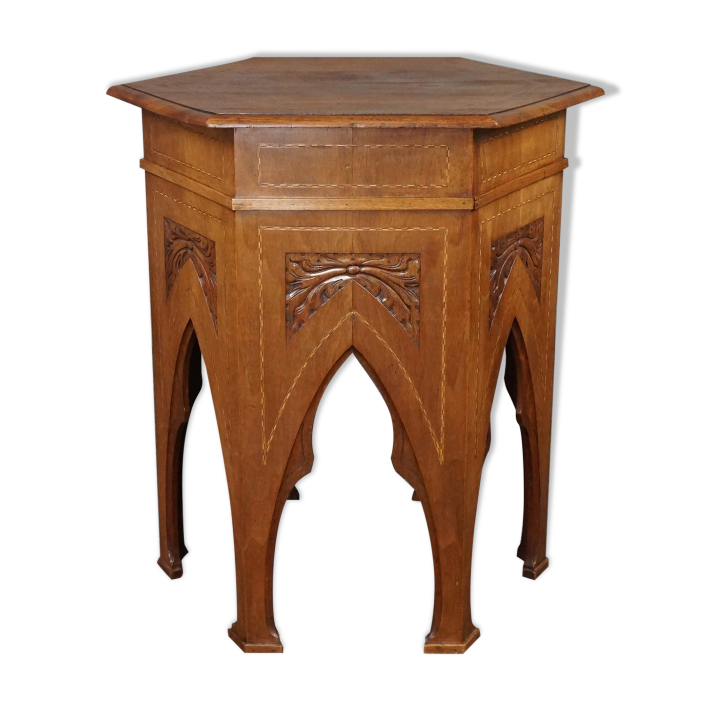 6-sided side side table in Jugendstil Art Nouveau style