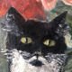 Tableau 1932 "le chat aux dahlias"
