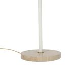 Floor lamp in opaline, lacquered metal and golden brass. 1950s.