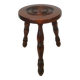 Tabouret tripode bois tourné campagne vintage