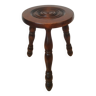 Vintage country turned wooden tripod stool