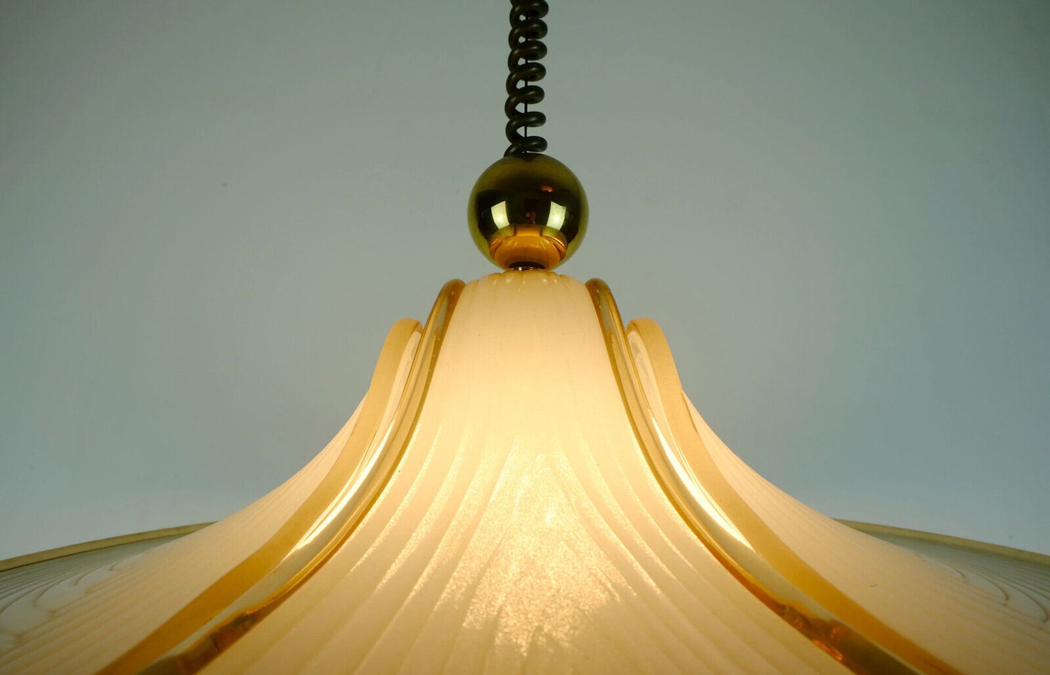 large cristallux hustadt adlustable PENDANT LAMP acrylic and brass
