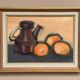 Original Swedish Oil on Panel – "Kattle and Oranges" by Herald – Signed – Dated 1966 – Framed Vintage Piece