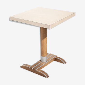 Bistro table 30s, wood and aluminum pietement